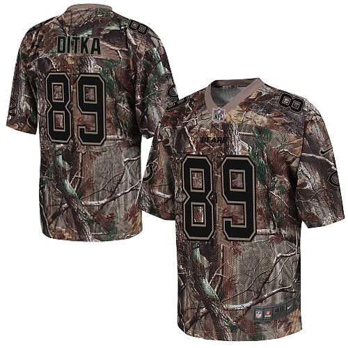 Men's Limited Mike Ditka Nike Jersey Camo - #89 Realtree NFL Chicago Bears